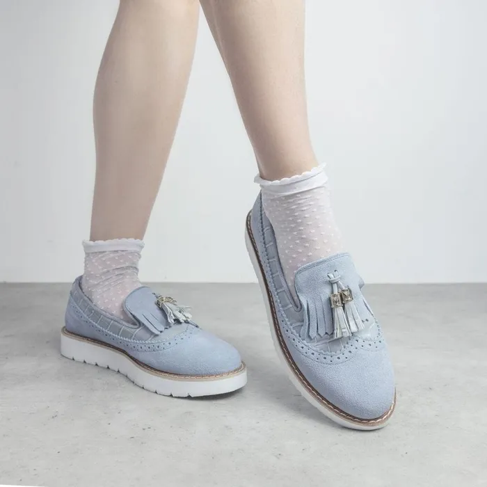 Casual Shoes Women Moda In Pelle Eilani Light Blue Suede