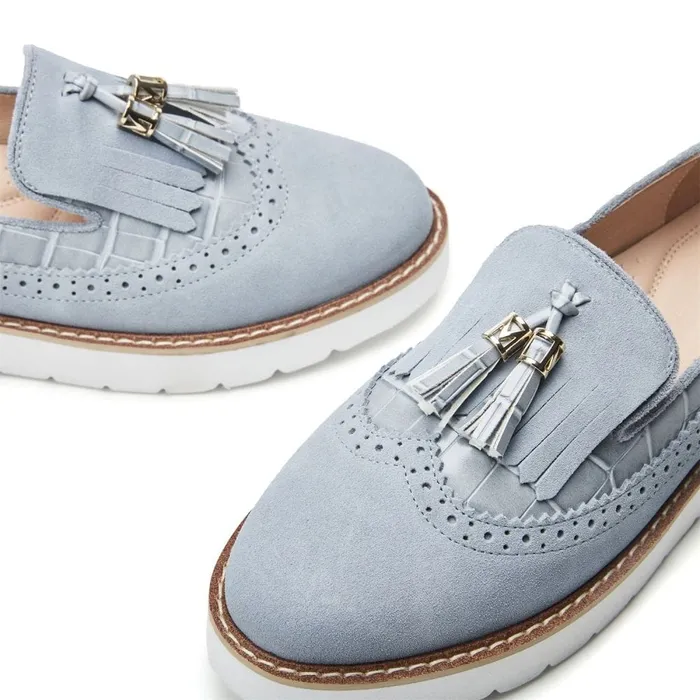 Casual Shoes Women Moda In Pelle Eilani Light Blue Suede