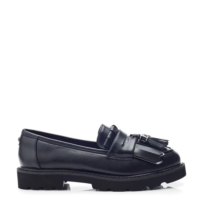 Casual Shoes Women Moda In Pelle Fleeche Black Porvair