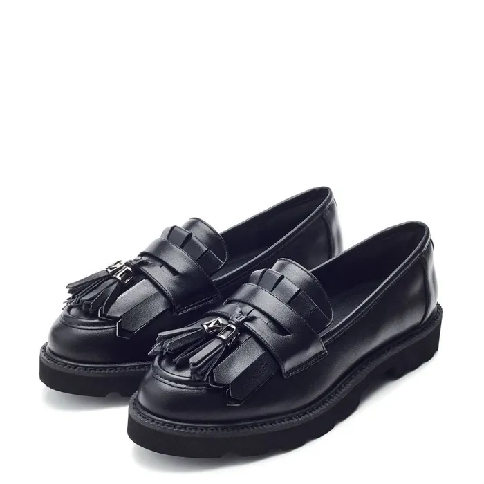 Casual Shoes Women Moda In Pelle Fleeche Black Porvair