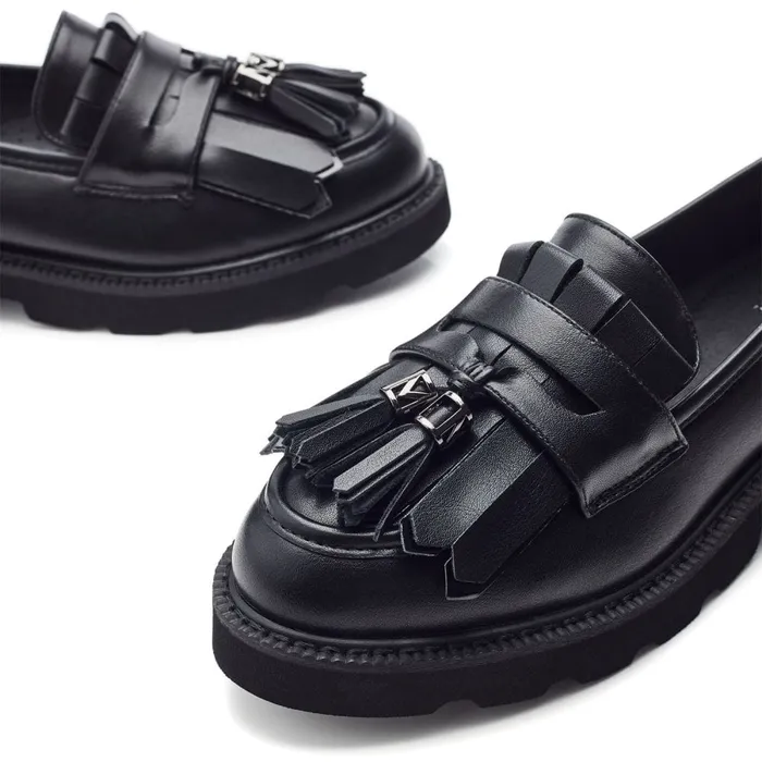 Casual Shoes Women Moda In Pelle Fleeche Black Porvair