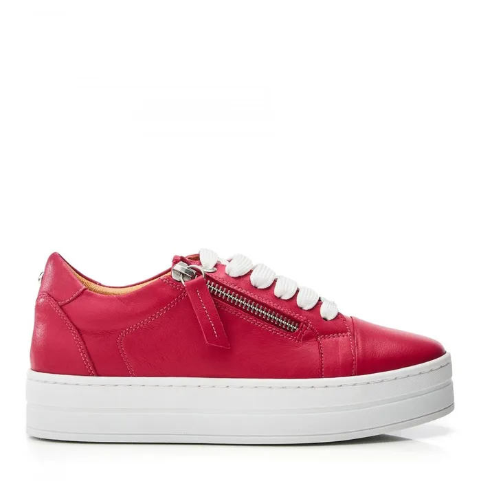 Casual Trainers Women Moda In Pelle Abbiy Raspberry Leather