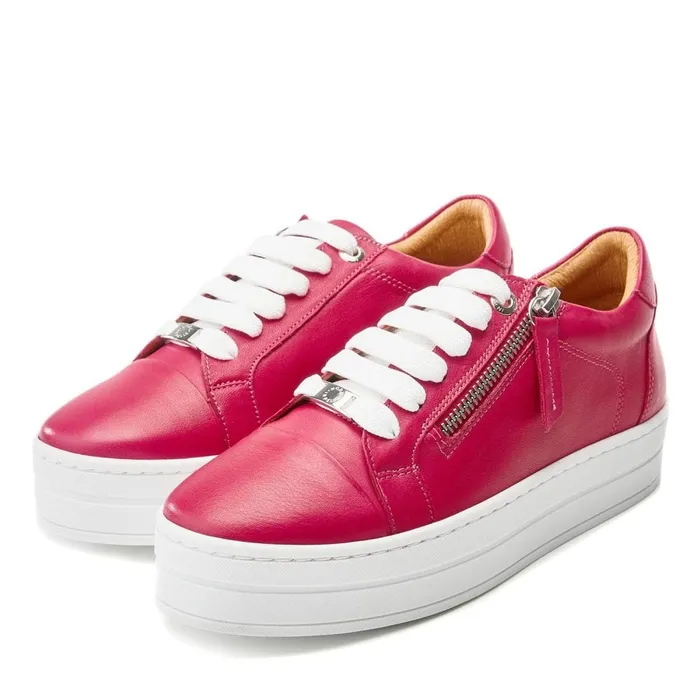 Casual Trainers Women Moda In Pelle Abbiy Raspberry Leather