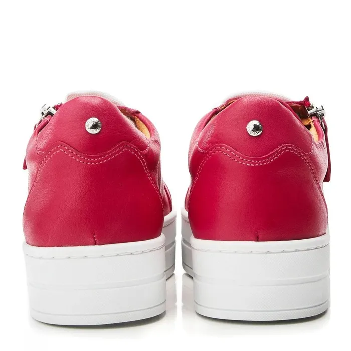 Casual Trainers Women Moda In Pelle Abbiy Raspberry Leather