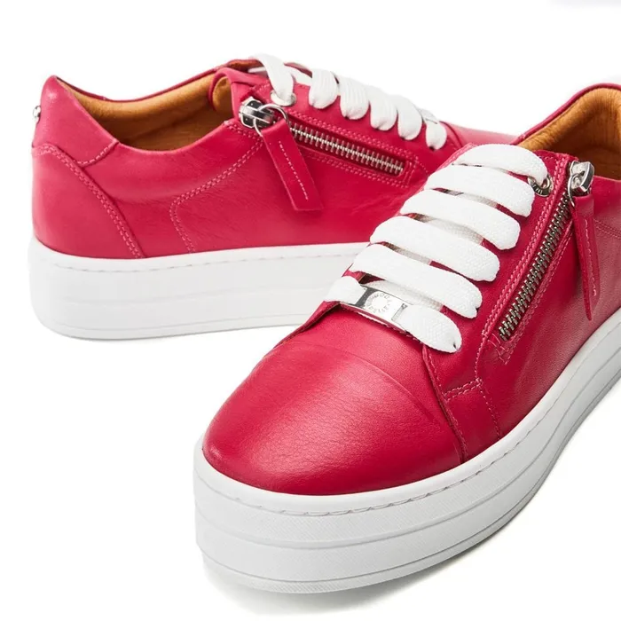 Casual Trainers Women Moda In Pelle Abbiy Raspberry Leather