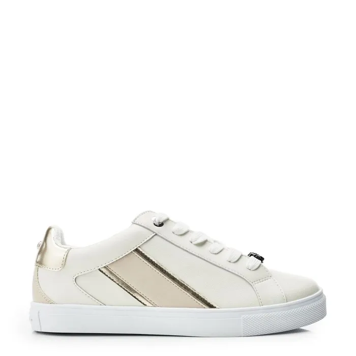 Casual Trainers Women Moda In Pelle Abrini Off White Leather