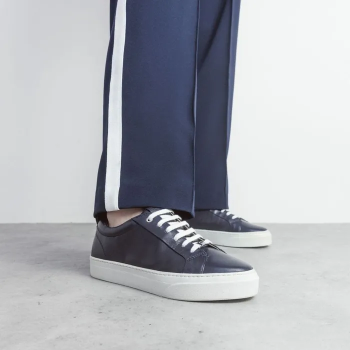 Casual Trainers Women Moda In Pelle Aiyla Navy Leather