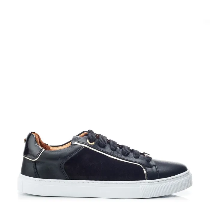 Casual Trainers Women Moda In Pelle Ales Black Leather