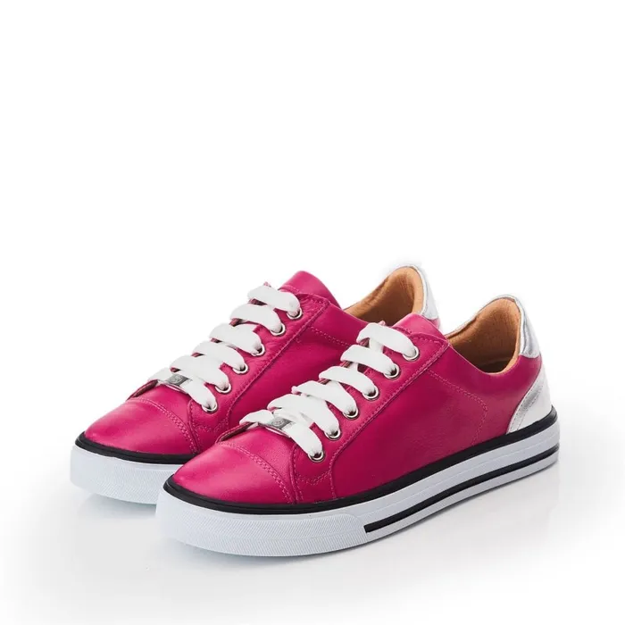 Casual Trainers Women Moda In Pelle Amor Fuschia Leather
