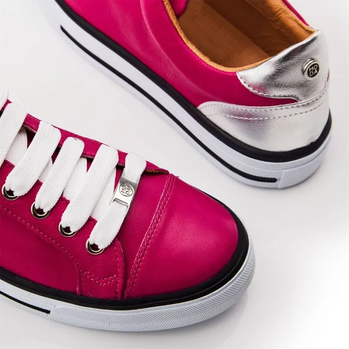 Casual Trainers Women Moda In Pelle Amor Fuschia Leather