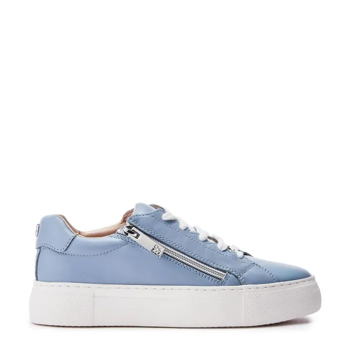 Casual Trainers Women Moda In Pelle Balize Light Blue Leather