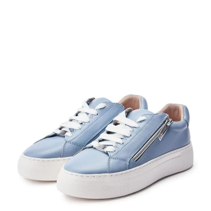 Casual Trainers Women Moda In Pelle Balize Light Blue Leather