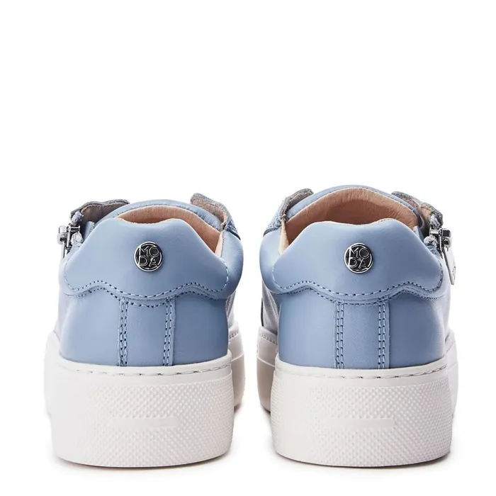 Casual Trainers Women Moda In Pelle Balize Light Blue Leather