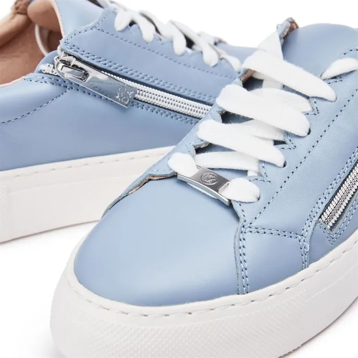 Casual Trainers Women Moda In Pelle Balize Light Blue Leather