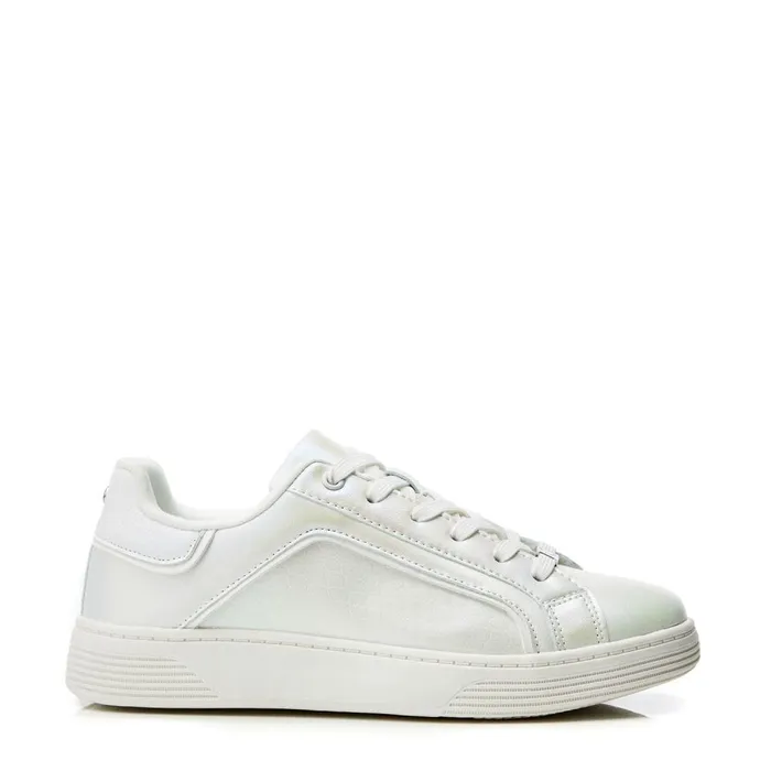 Casual Trainers Women Moda In Pelle Bearly White Iridescent Porvair