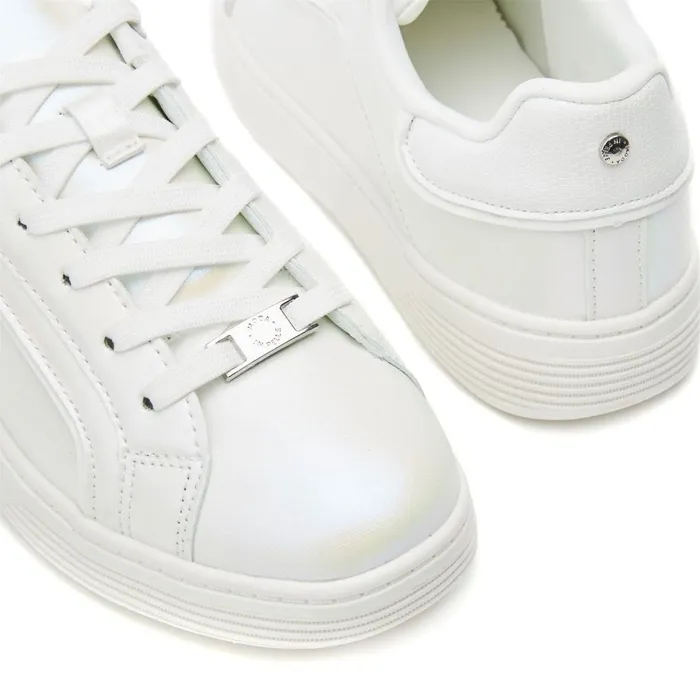 Casual Trainers Women Moda In Pelle Bearly White Iridescent Porvair