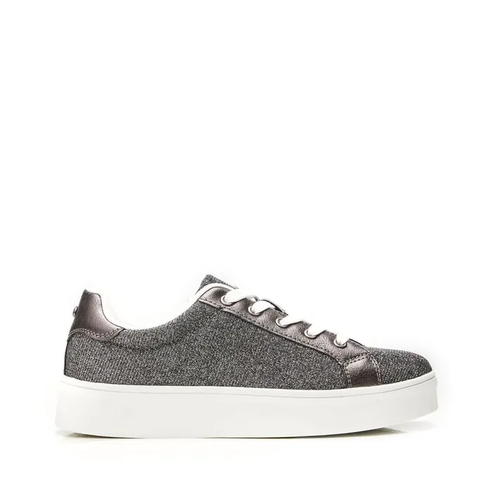 Casual Trainers Women Moda In Pelle Belanie Pewter Textile