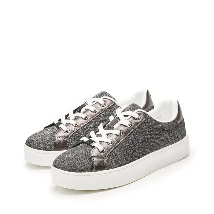 Casual Trainers Women Moda In Pelle Belanie Pewter Textile