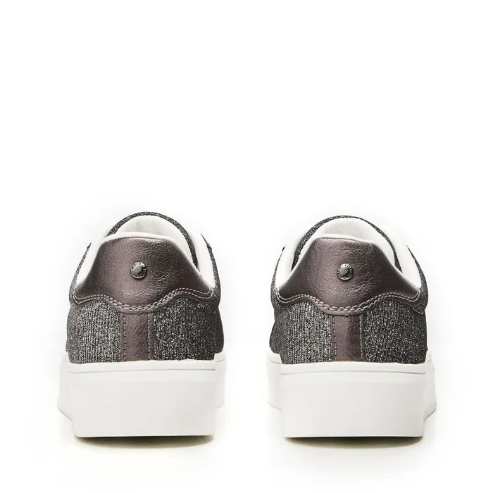 Casual Trainers Women Moda In Pelle Belanie Pewter Textile