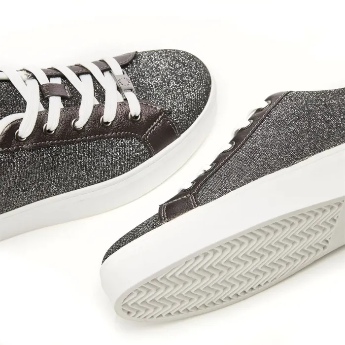 Casual Trainers Women Moda In Pelle Belanie Pewter Textile