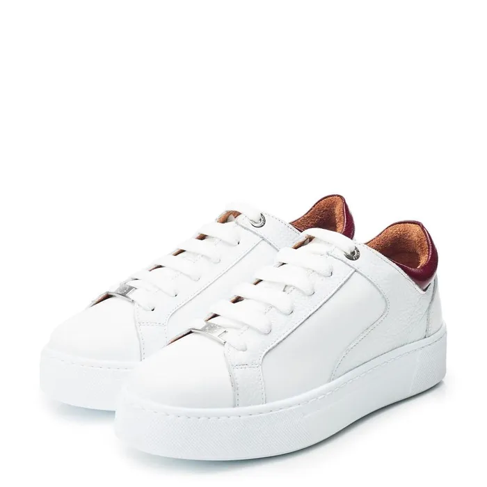 Casual Trainers Women Moda In Pelle Brienau White Leather