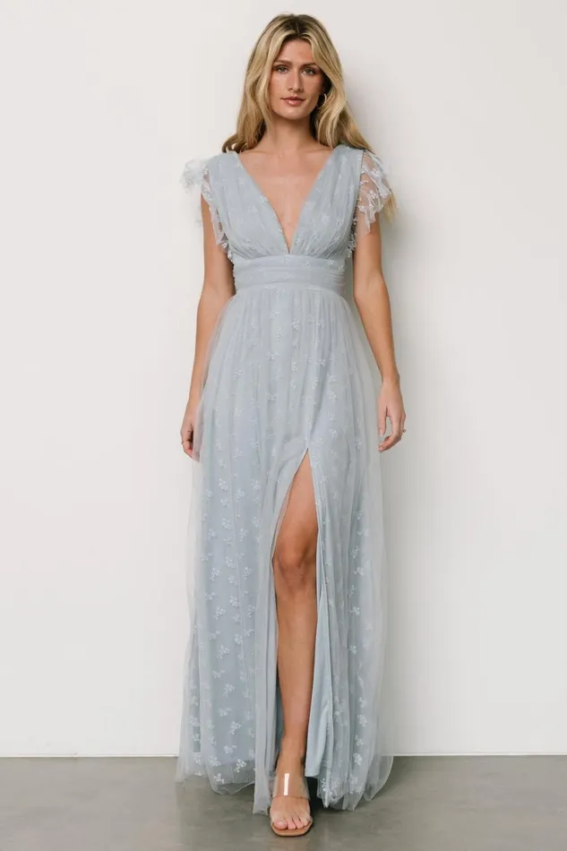 Caterina Tulle Maxi Dress Light Blue Women Baltic Born Tulle Styles