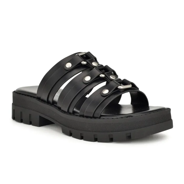 Cazz Fisherman Slide Sandals Black Women Nine West Casual Cazz Fisherman Slide Sandals Black Women Nine West Casual