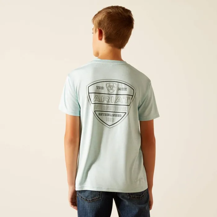 Charger Ariat Crestline TShirt Iced Aqua Kids Ariat TShirts and Polos