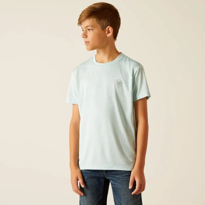 Charger Ariat Crestline TShirt Iced Aqua Kids Ariat TShirts and Polos Charger Ariat Crestline TShirt Iced Aqua Kids Ariat TShirts and Polos