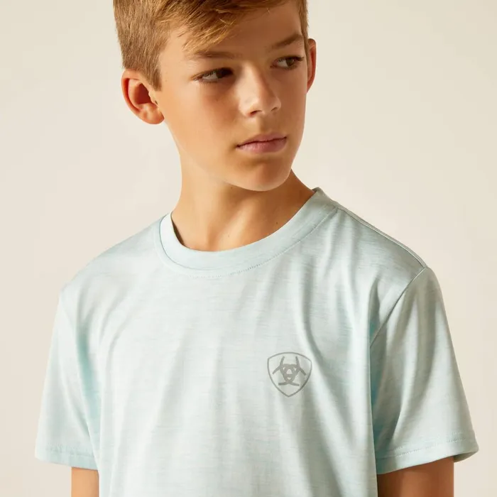 Charger Ariat Crestline TShirt Iced Aqua Kids Ariat TShirts and Polos Charger Ariat Crestline TShirt Iced Aqua Kids Ariat TShirts and Polos