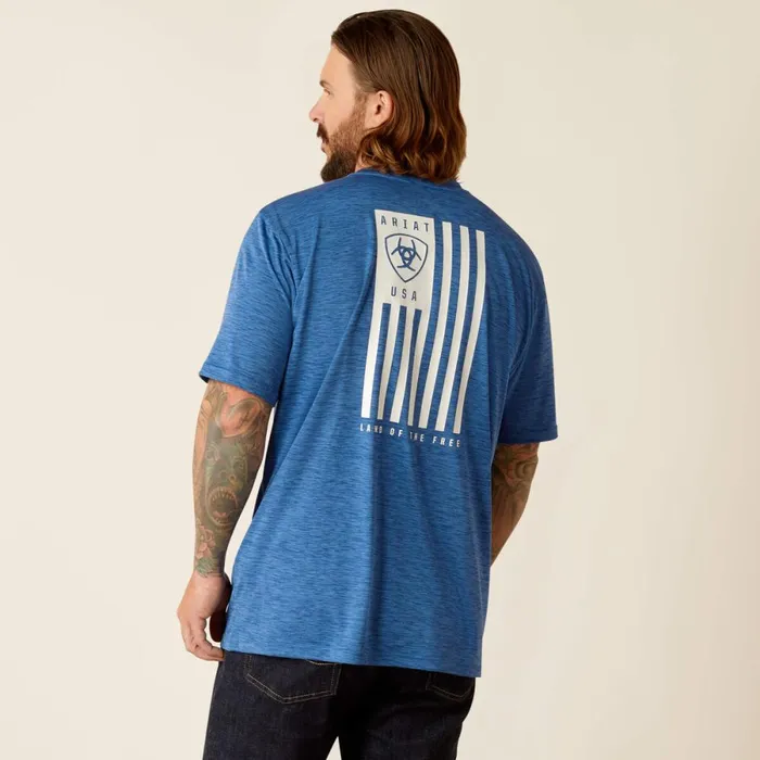 Charger Ariat Spirited TShirt Monaco Blue Men Ariat TShirts and Polos