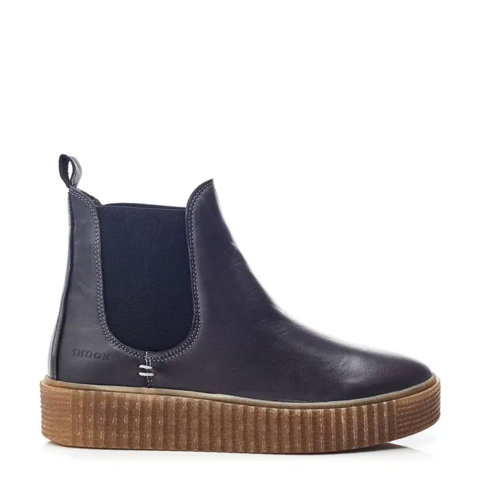 Chelsea Boots Women Moda In Pelle Shoon Sh Illom Dark Grey Leather