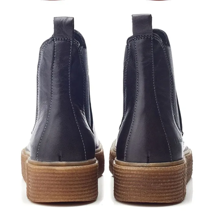 Chelsea Boots Women Moda In Pelle Shoon Sh Illom Dark Grey Leather