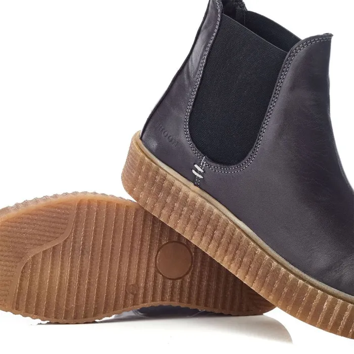Chelsea Boots Women Moda In Pelle Shoon Sh Illom Dark Grey Leather