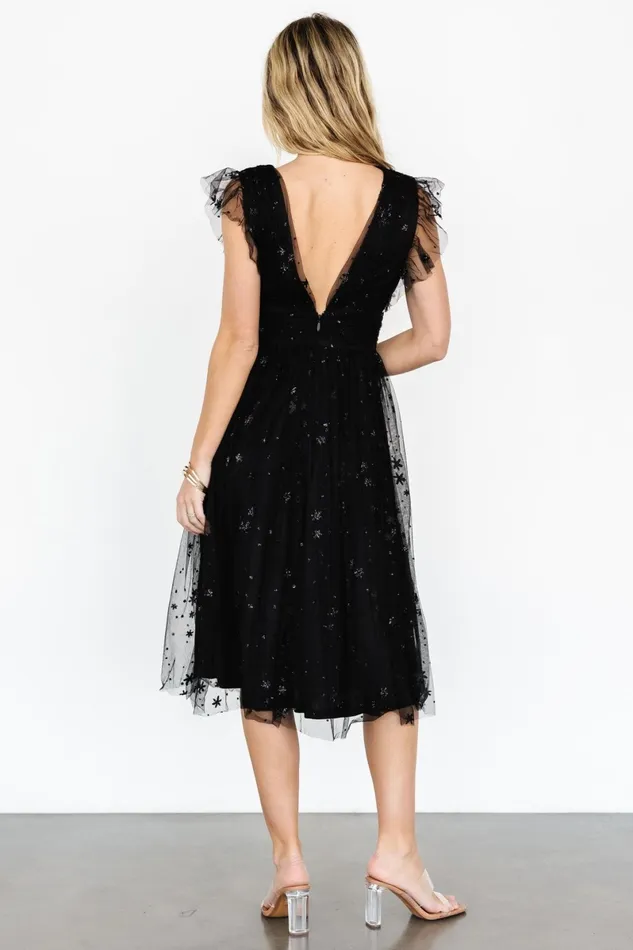 Chiara Shimmer Midi Dress Black Women Baltic Born Embellished Sequin Chiara Shimmer Midi Dress Black Women Baltic Born Embellished Sequin
