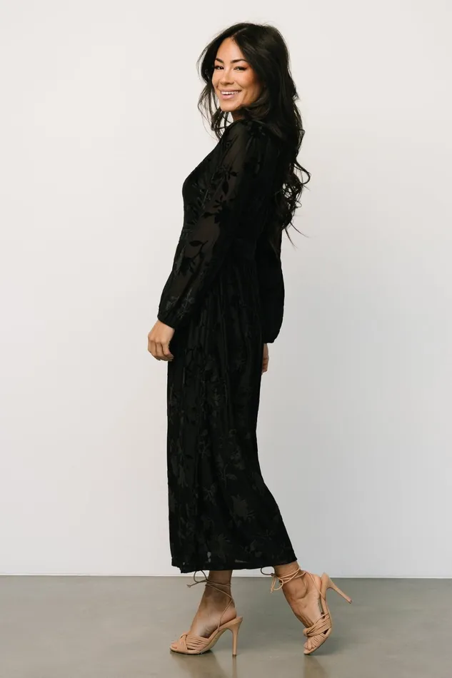 Christine Velvet Embossed Midi Dress Black Women Baltic Born Mother Of The Bride Christine Velvet Embossed Midi Dress Black Women Baltic Born Mother Of The Bride