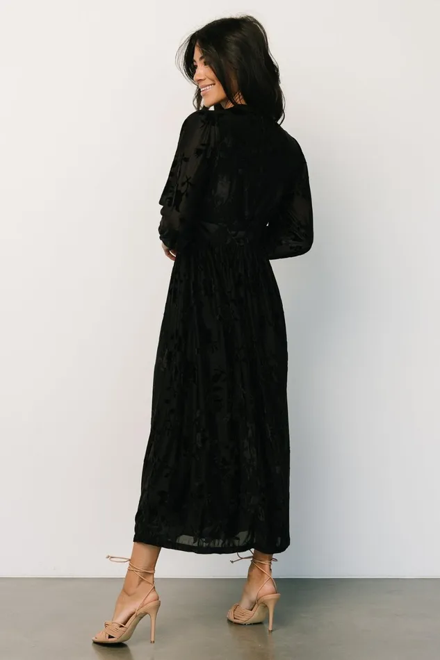 Christine Velvet Embossed Midi Dress Black Women Baltic Born Mother Of The Bride Christine Velvet Embossed Midi Dress Black Women Baltic Born Mother Of The Bride
