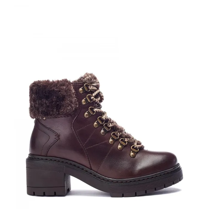 Chunky Boots Women Moda In Pelle Bibani Dark Brown Leather