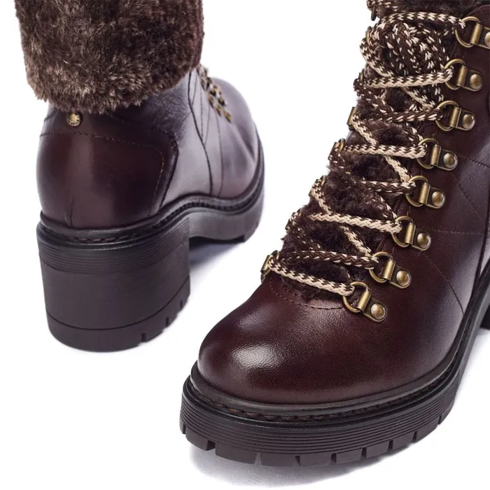 Chunky Boots Women Moda In Pelle Bibani Dark Brown Leather