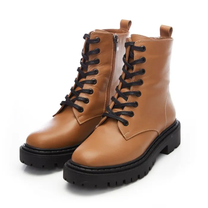 Chunky Boots Women Moda In Pelle Bsoleful BLucky Tan Leather