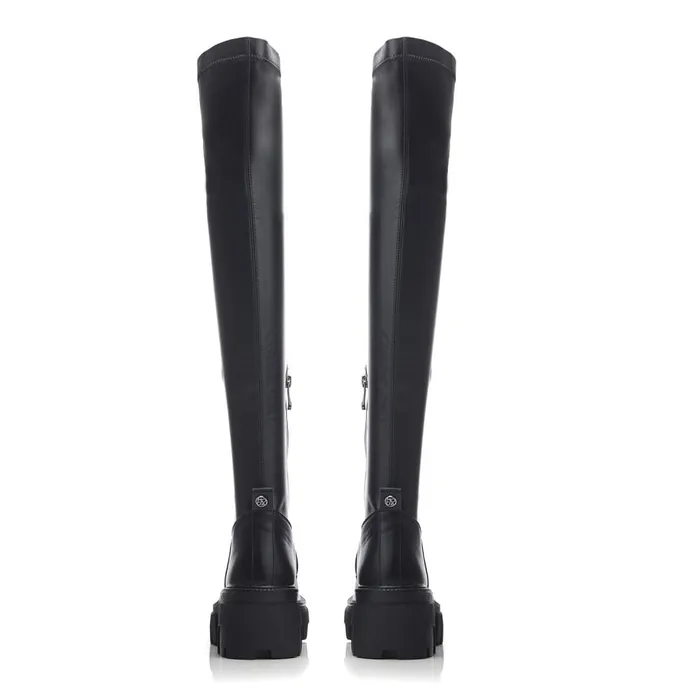 Chunky Boots Women Moda In Pelle Irie Black Porvair