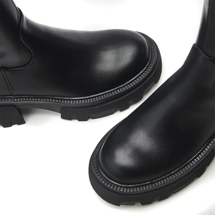 Chunky Boots Women Moda In Pelle Irie Black Porvair