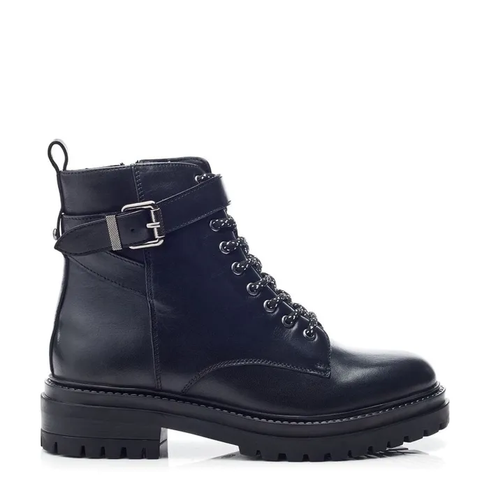 Chunky Boots Women Moda In Pelle Omola Black Leather