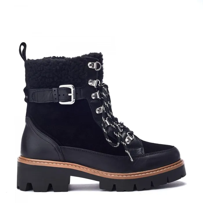Chunky Boots Women Moda In Pelle Ottavia Black Leather