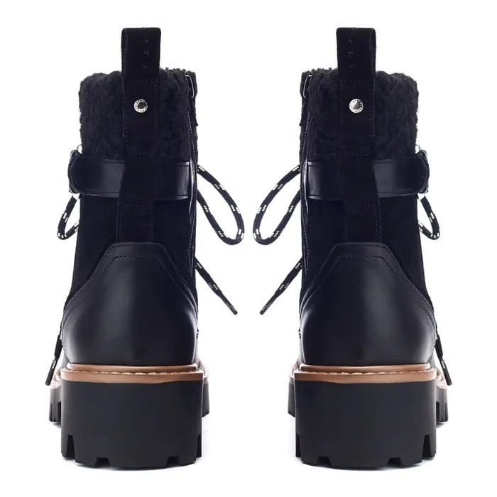 Chunky Boots Women Moda In Pelle Ottavia Black Leather