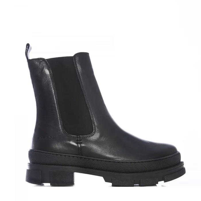 Chunky Boots Women Moda In Pelle Shoon Sh Boulder Black Leather