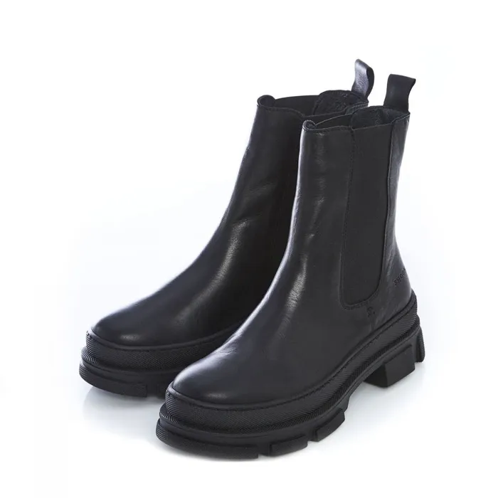 Chunky Boots Women Moda In Pelle Shoon Sh Boulder Black Leather