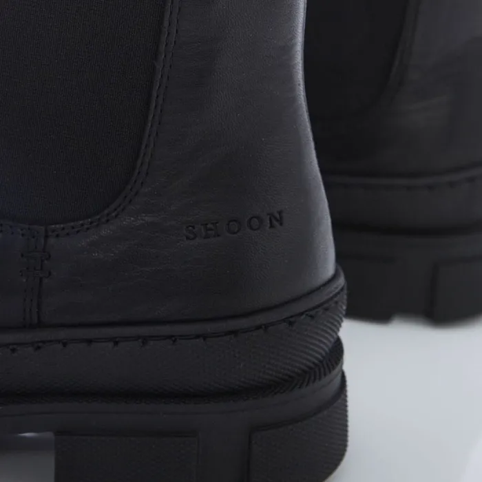 Chunky Boots Women Moda In Pelle Shoon Sh Boulder Black Leather