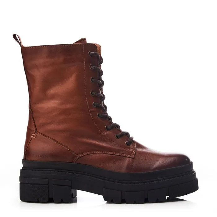 Chunky Boots Women Moda In Pelle Shoon Sh Impress Tan Leather