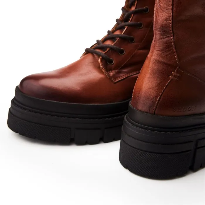 Chunky Boots Women Moda In Pelle Shoon Sh Impress Tan Leather
